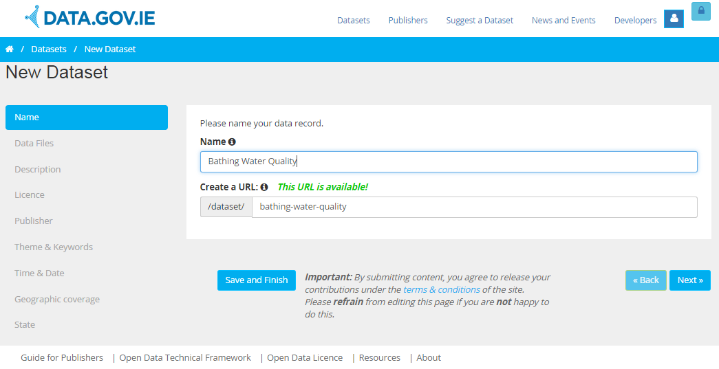 Add Dataset UI